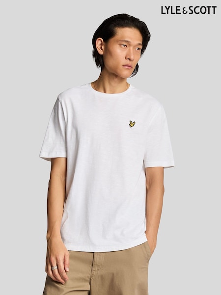 Lyle & Scott White 100% Cotton Slub T-Shirt (F94324) | £40