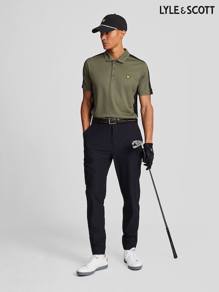 Lyle & Scott Black Lightweight Golf Tech Trackies Trousers (F94343) | £90