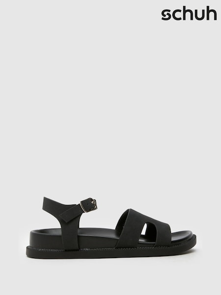 Schuh Tippi Footbed Black Sandals (F94406) | £30 - £32