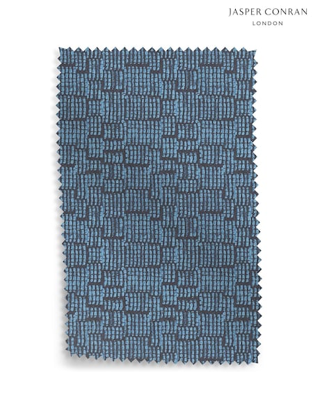 Jasper Conran London Navy Blue Chenille Basket Weave Upholstery Swatch (F94569) | £0
