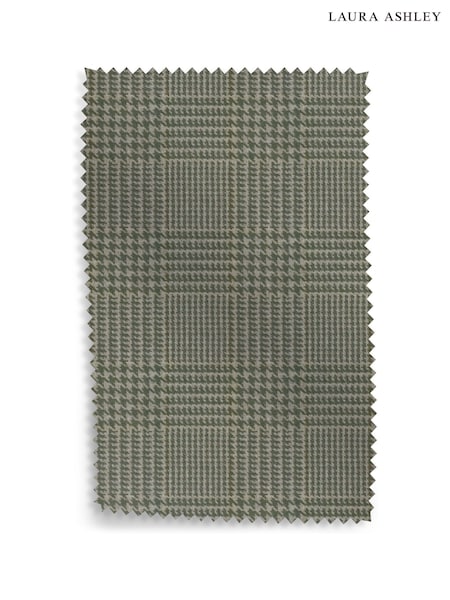 Laura Ashley Olive Green Birchgrove Check Upholstery Swatch (F94585) | £0