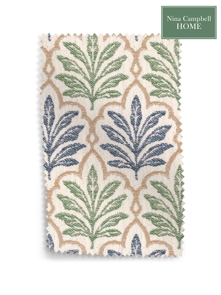 Nina Campbell Blue Hawthorn Trellis Upholstery Swatch (F94600) | £0