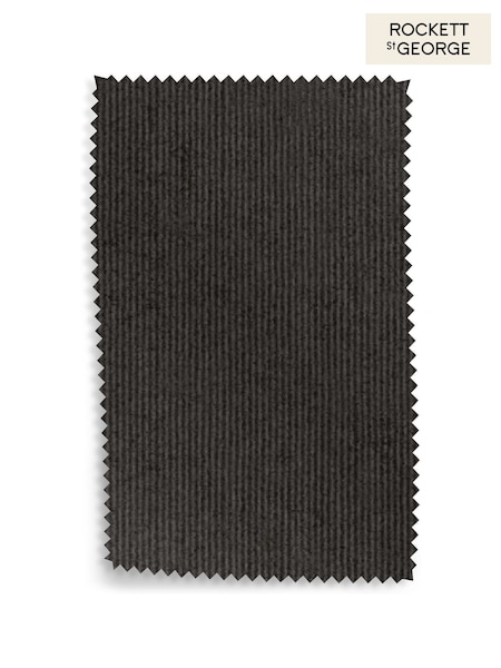 Rockett St George Graphite Grey Luxe Kneedlecord Velvet Upholstery Swatch (F94604) | £0