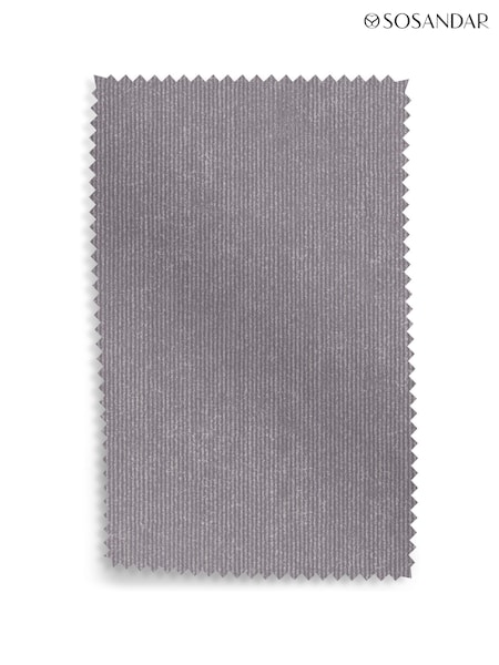 Sosandar Dove Grey Lisbon Fine Cord Upholstery Swatch (F94608) | £0