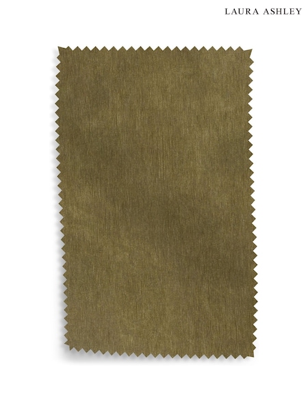 Laura Ashley Olive Green Alwyn Velvet Upholstery Swatch (F94625) | £0
