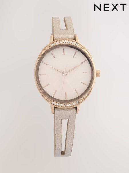 Pink Split Strap Sparkle Dial Watch (F94650) | £32