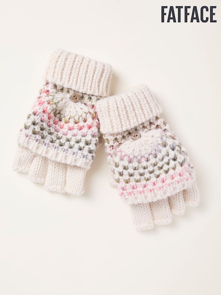 FatFace Ivory Space Dye Overflap Gloves (F94681) | £22.50