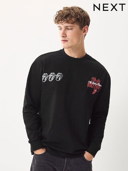 Black Rolling Stones Long Sleeve Licence T-Shirt (F94699) | £28