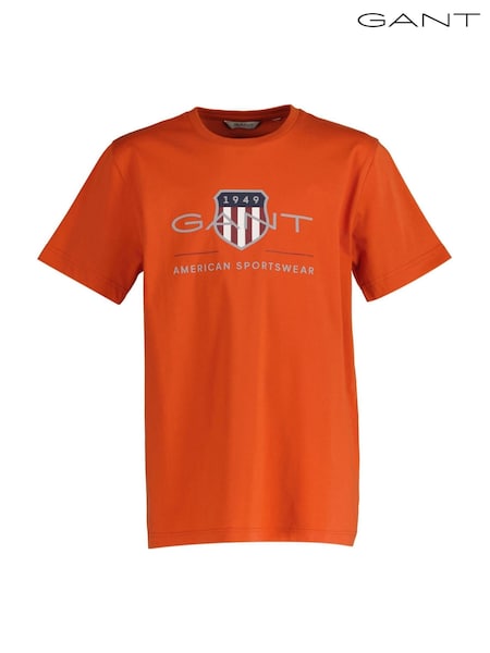 GANT Orange 100% Organic Cotton Archive Shield T-Shirt (F94841) | £30
