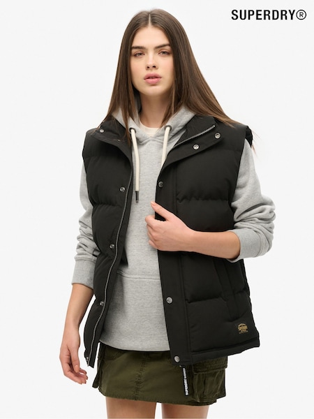 Superdry Black Oversized Non Hooded Everest Gilet (F94917) | £95
