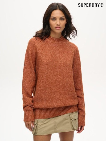 Superdry Orange Oversized Chunky Raglan Jumper (F94928) | £60