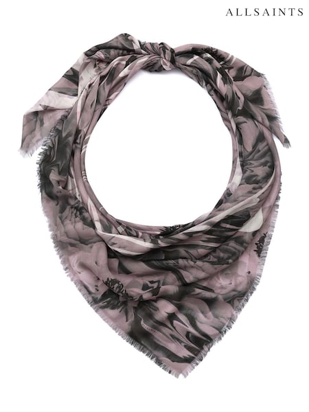 AllSaints Pink Bloom Blush Square Scarf (F94962) | £69