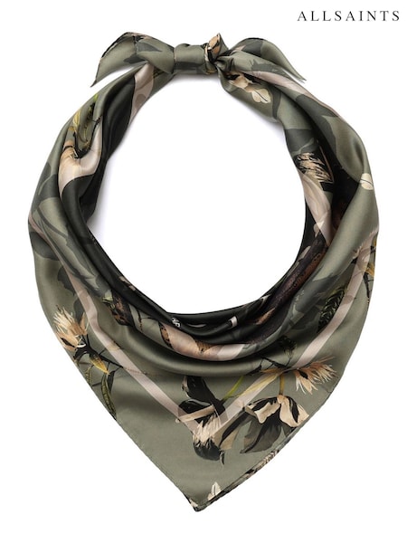 AllSaints Green Emerge Square Scarf (F94967) | £69