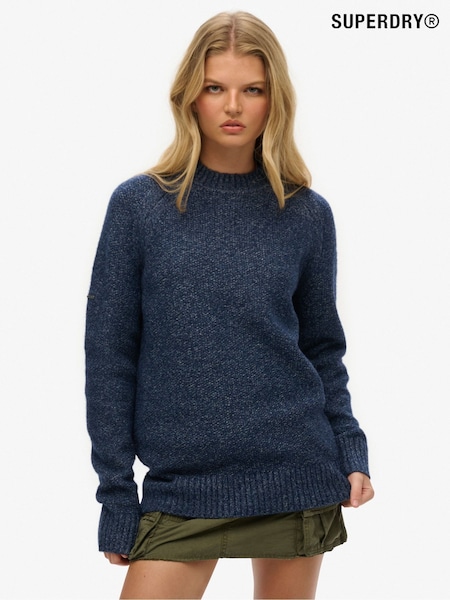 Superdry Blue Oversized Chunky Raglan Jumper (F94998) | £60