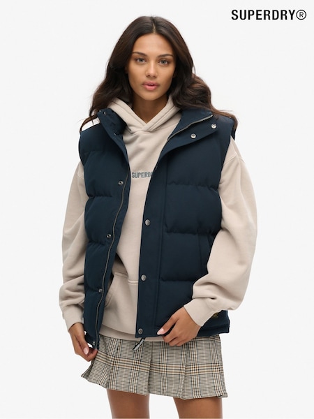 Superdry Blue Oversized Non Hooded Everest Gilet (F95001) | £95