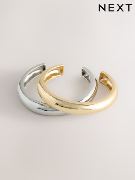GoldSilver Tone Mixed Metal Cuffs Bracelets 2 Pack (F95050) | £16