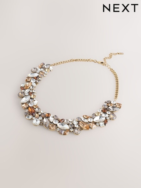Gold Tone Sparkle Chunky Collar Necklace (F95061) | £30