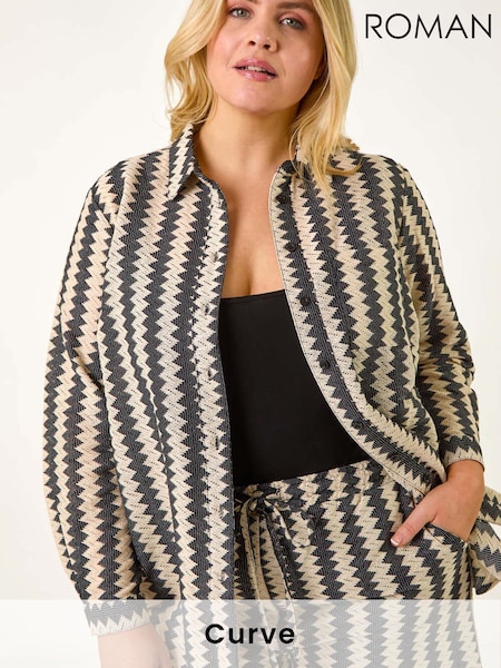 Roman Black Curve Zig Zag Woven Shirt (F95137) | £42