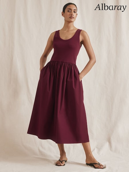 Albaray Jersey 100% Cotton Vest Black Dress (F95156) | £75