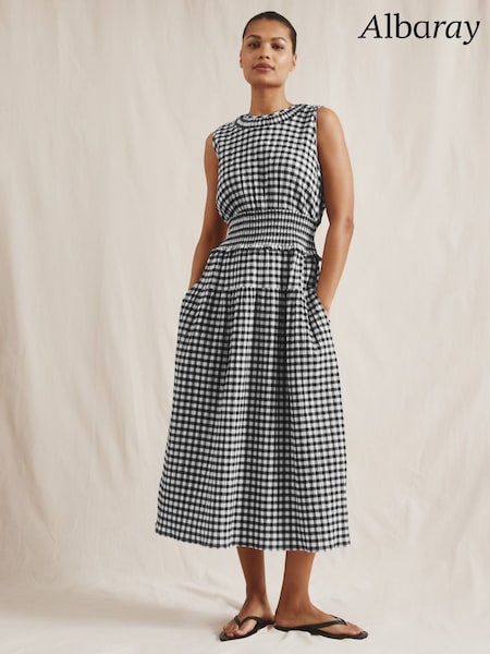 Albaray Gingham Black Dress (F95168) | £99