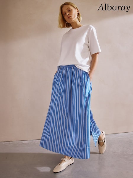 Albaray Blue Stripe Skirt (F95199) | £79