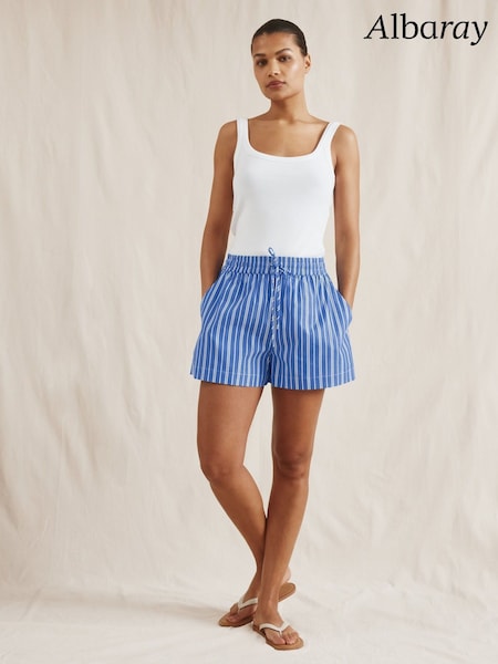 Albaray Blue Stripe Drawstring Shorts (F95206) | £59