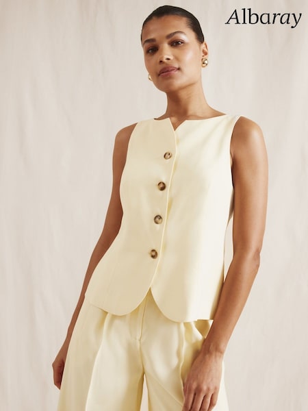 Albaray Cream Tailored Waistcoat (F95222) | £75