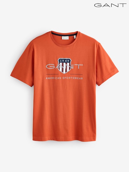 GANT Orange Archive Shield 100% Cotton T-Shirt (F95264) | £45