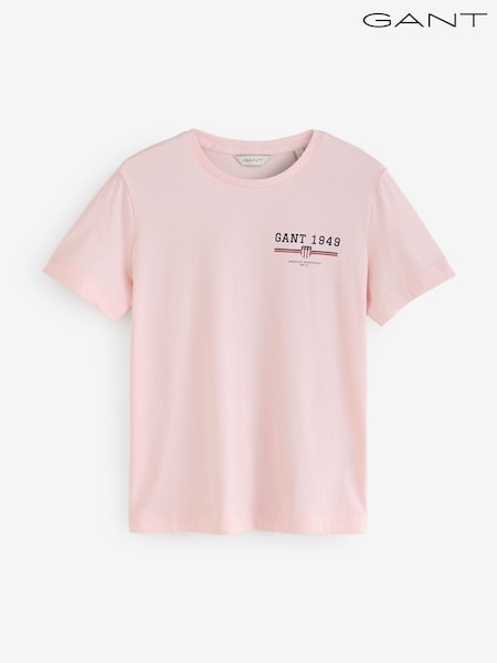 GANT Pink Regular Fit 100% Cotton Graphic T-Shirt (F95273) | £35