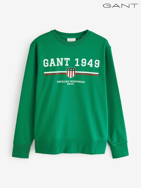 GANT Green Graphic Crew Neck Sweatshirt (F95293) | £80