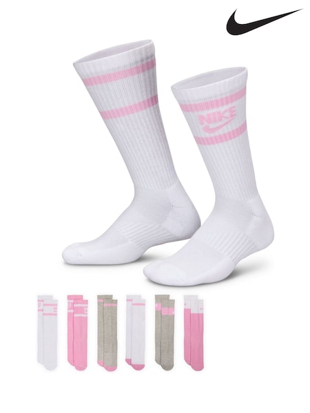 Nike Multi color Kids Cushioned Crew Socks 6 Pack (F95346) | £0
