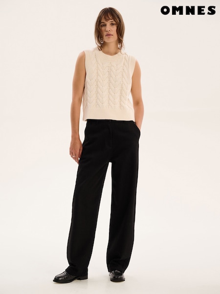 Omnes Cream Bobbi Cable Knit Vest (F95372) | £49