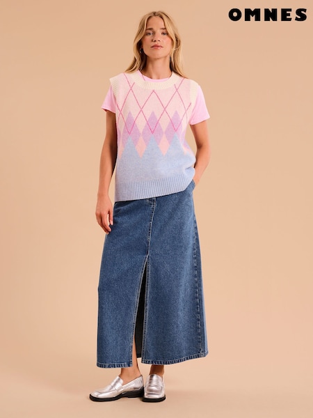 Omnes Pink Bobbi Cable Knit Vest (F95391) | £49