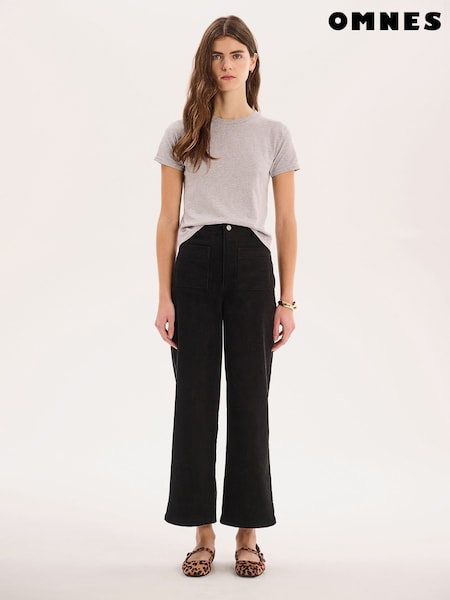 Omnes Black Orielle Cord 100% Cotton Trousers (F95402) | £59