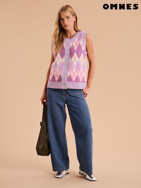 Omnes Purple Matilda Button Through Vest (F95428) | £49