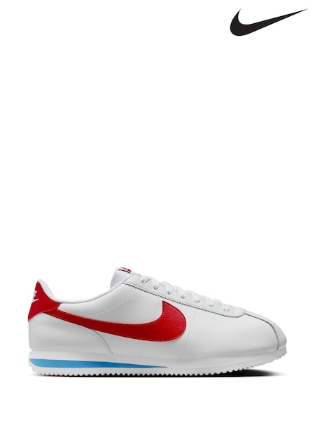 Nike Red/White Cortez Leather Trainers (F95434) | £90