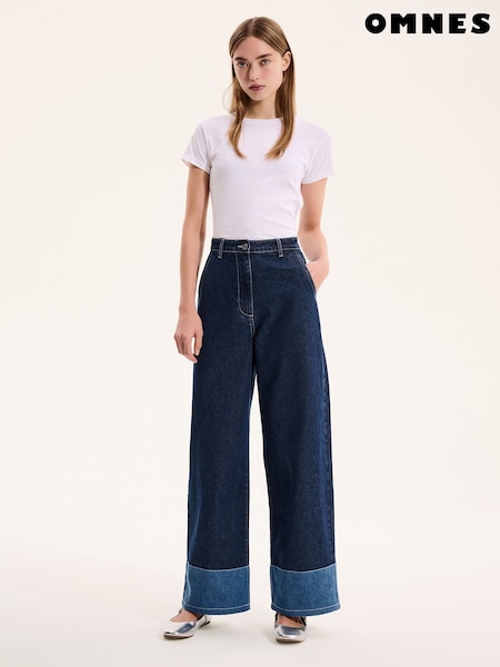 Omnes Blue Portland Contrast Denim 100% Cotton Jeans (F95486) | £59