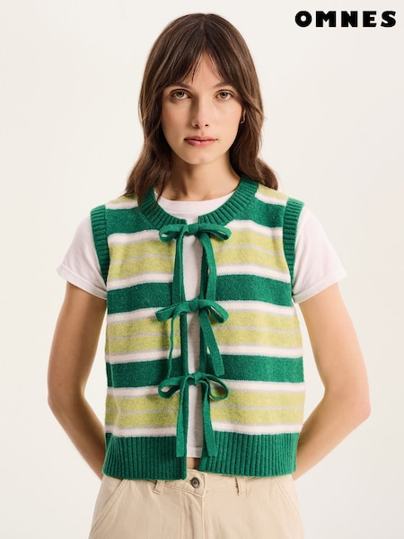 Omnes Green Jacob Stripe Sweater Vest (F95517) | £49