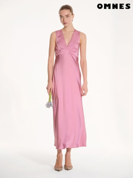 Omnes Pink Nova Maxi Tie Back Dress (F95524) | £95