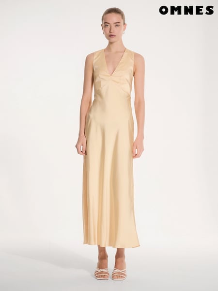 Omnes Yellow Nova Maxi Tie Back Dress (F95536) | £95