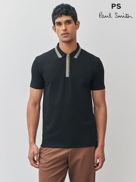 PS Paul Smith Regular Fit Quarter Zip  Polo Shirt (F95573) | £100