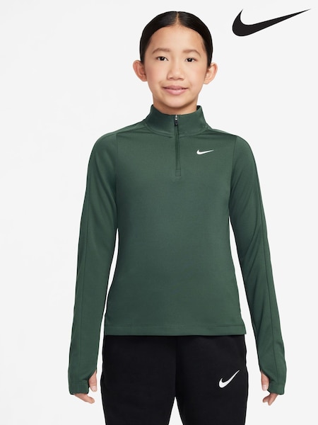 Nike Fir Green Dri-FIT Long Sleeve Half Zip Top (F95628) | £35