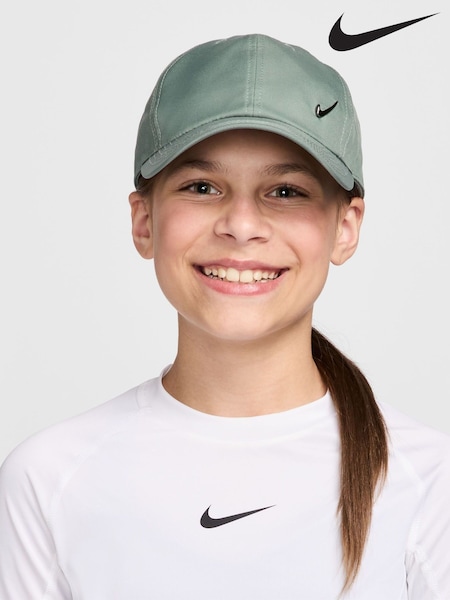 Nike Clay Green Dri-FIT Kids Club Unstructured Metal Swoosh Cap (F95639) | £17