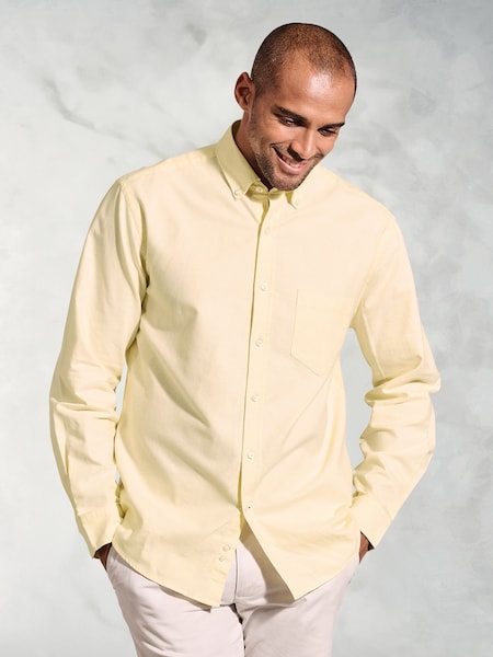 Brook Taverner Yellow Regular Fit 100% Cotton Oxford Shirt (F95649) | £49.95