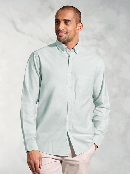 Brook Taverner Mint Green Regular Fit 100% Cotton Oxford Shirt (F95650) | £49.95