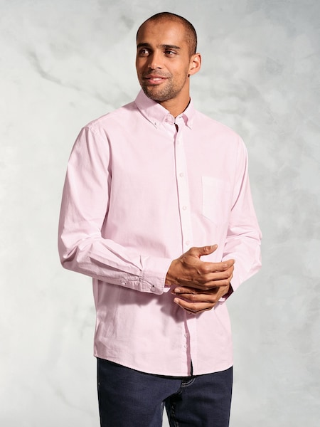 Brook Taverner Pink Regular Fit 100% Cotton Oxford Shirt (F95652) | £49.95