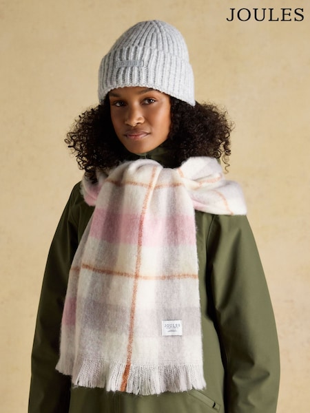 Joules Joy Pink/Cream Hat and Scarf Gift Set (F95692) | £35