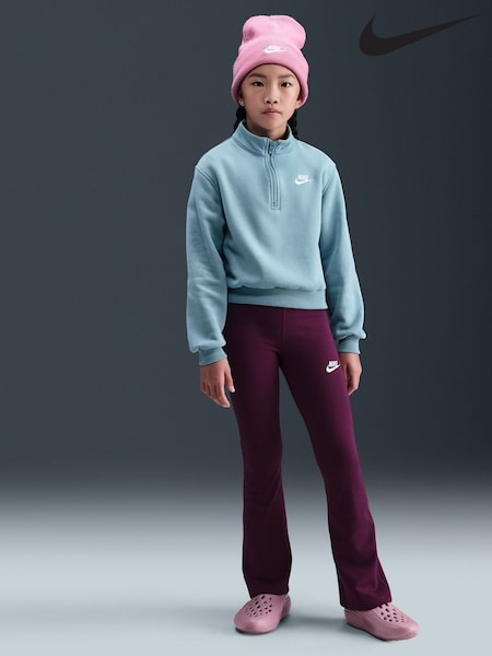 Nike Bordeaux Burgundy High Waisted Flared Leggings (F95795) | £28