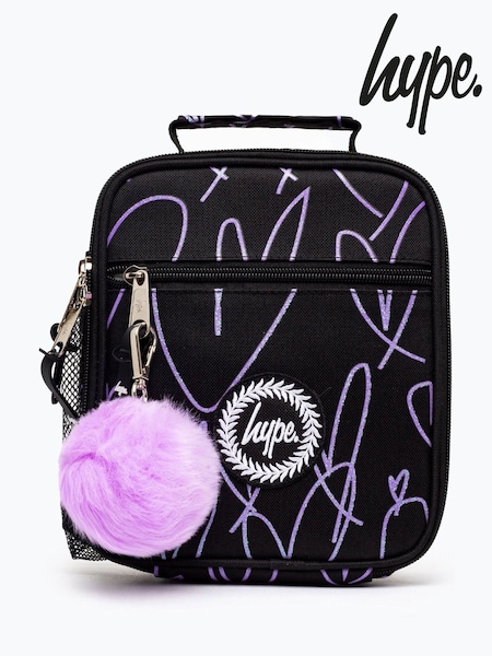 Hype. Glitter Scribble Heart Black Lunch Box (F95816) | £18