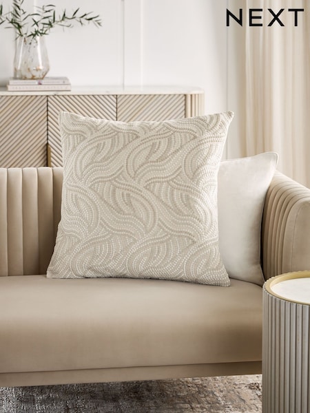 Silver 59 x 59cm Cut Velvet Spot Cushion (F95893) | £44